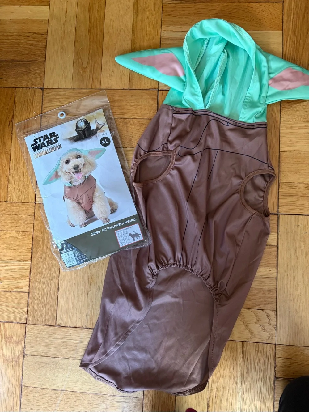 Disney Star Wars Grogu Pet Dog Costume - Green & Brown Sz XL Halloween Party